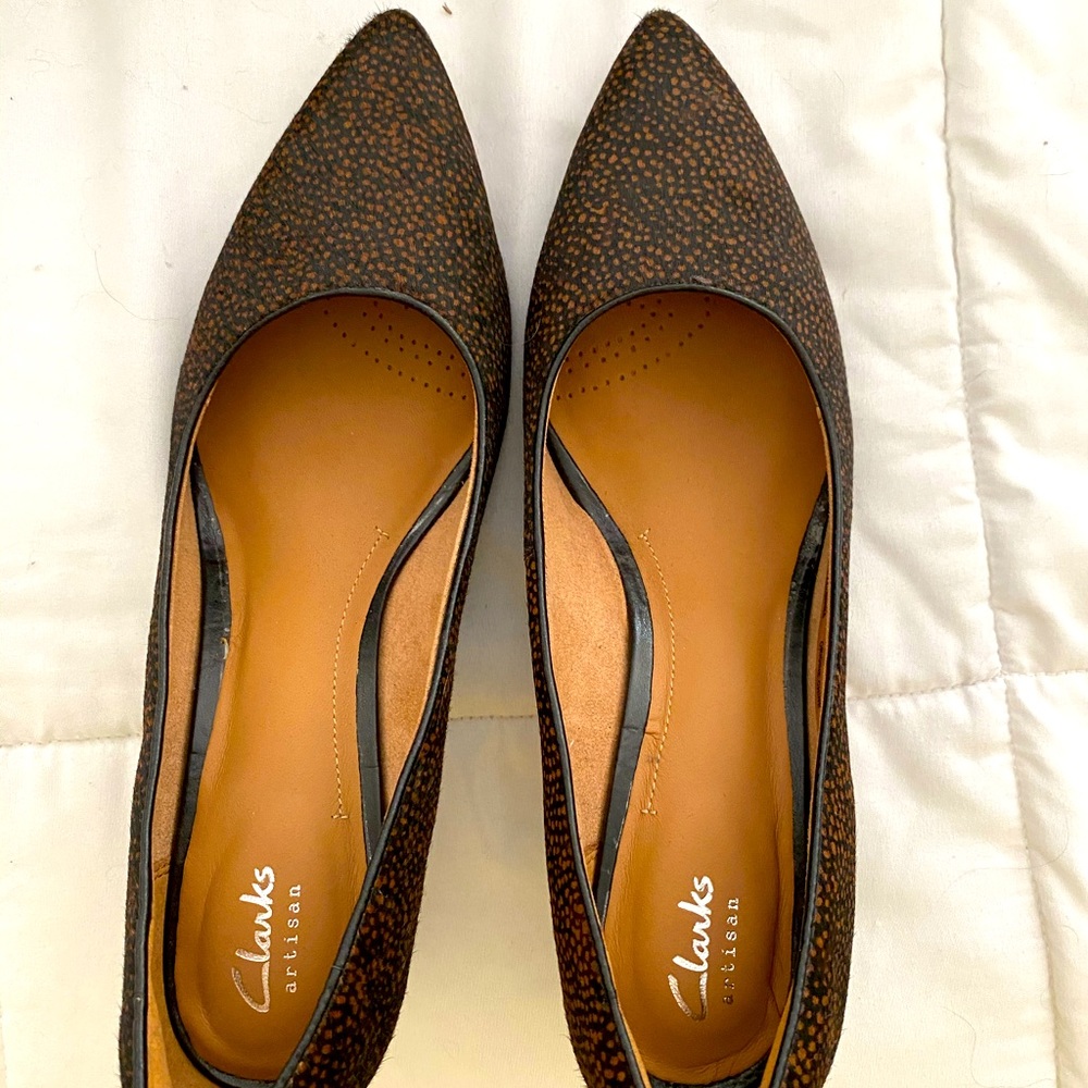 Clark’s Calf-Hair print Kitten Heels